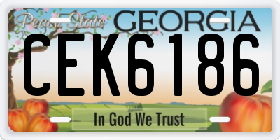 GA license plate CEK6186