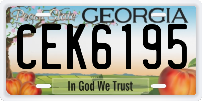 GA license plate CEK6195