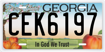 GA license plate CEK6197