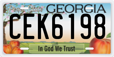 GA license plate CEK6198