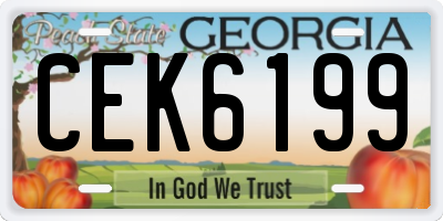 GA license plate CEK6199