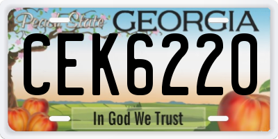 GA license plate CEK6220