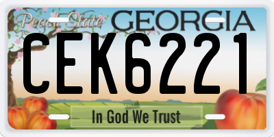 GA license plate CEK6221