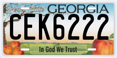 GA license plate CEK6222