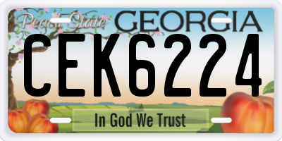 GA license plate CEK6224