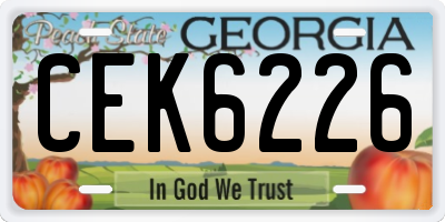 GA license plate CEK6226