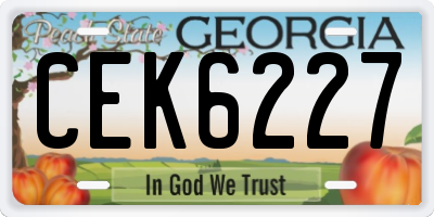 GA license plate CEK6227