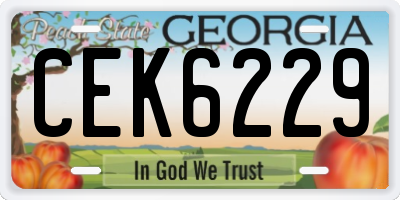 GA license plate CEK6229