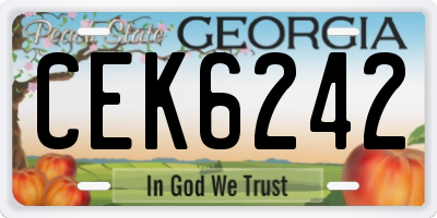 GA license plate CEK6242