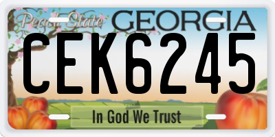 GA license plate CEK6245