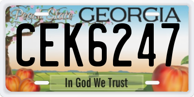 GA license plate CEK6247