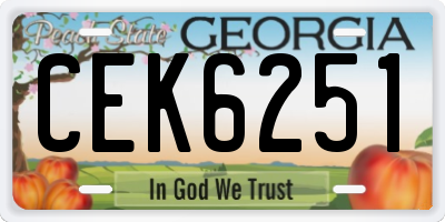 GA license plate CEK6251