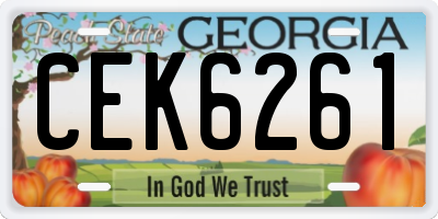 GA license plate CEK6261
