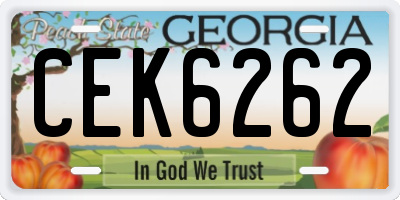 GA license plate CEK6262