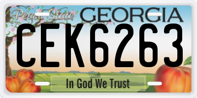 GA license plate CEK6263