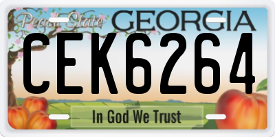 GA license plate CEK6264