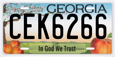 GA license plate CEK6266