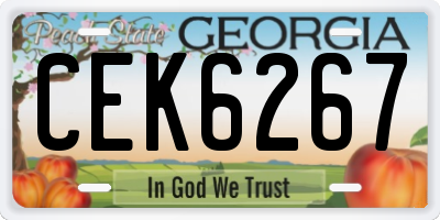 GA license plate CEK6267