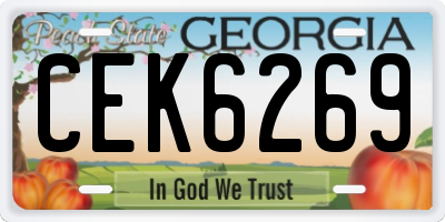 GA license plate CEK6269