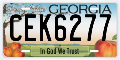 GA license plate CEK6277