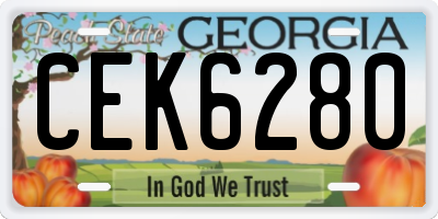 GA license plate CEK6280