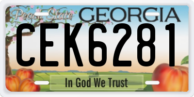 GA license plate CEK6281
