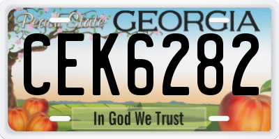 GA license plate CEK6282