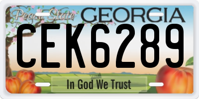 GA license plate CEK6289