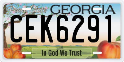 GA license plate CEK6291