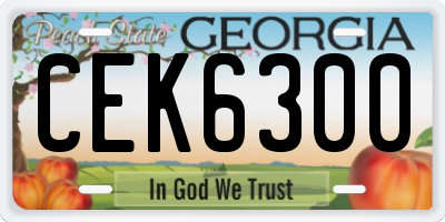 GA license plate CEK6300