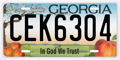 GA license plate CEK6304