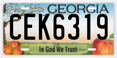 GA license plate CEK6319
