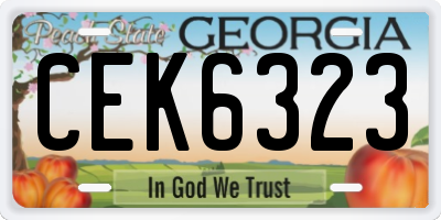 GA license plate CEK6323