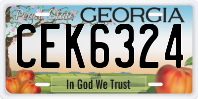 GA license plate CEK6324