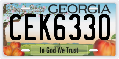 GA license plate CEK6330