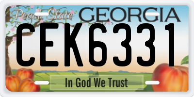 GA license plate CEK6331