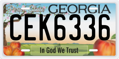 GA license plate CEK6336