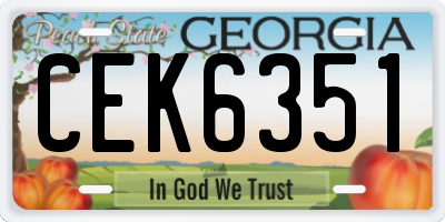GA license plate CEK6351