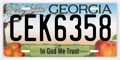 GA license plate CEK6358