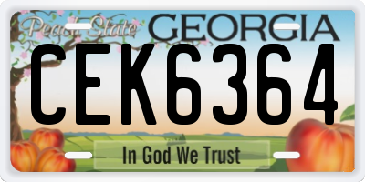 GA license plate CEK6364