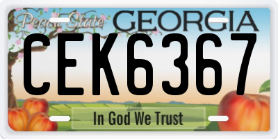 GA license plate CEK6367
