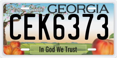 GA license plate CEK6373
