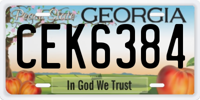 GA license plate CEK6384