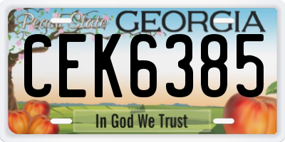 GA license plate CEK6385