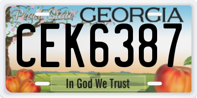 GA license plate CEK6387