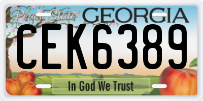 GA license plate CEK6389