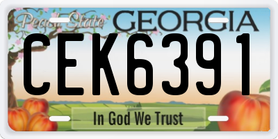 GA license plate CEK6391