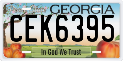 GA license plate CEK6395