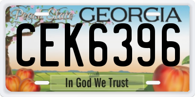 GA license plate CEK6396