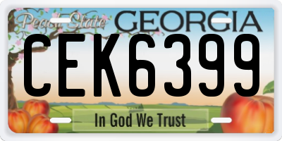 GA license plate CEK6399